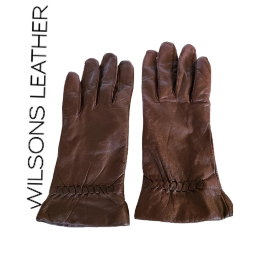 WILSON'S THE LEATHER  EXPERTS LEATHER BROWN GLOVES